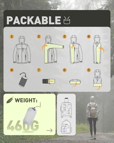 Image of 33,000ft Packable Rain Jacket for Women Waterproof Raincoats with Hood