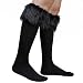 ECOSCO Women SOFT COZY FUZZY Faux Fur Leg Warmers Sock Boots Cuffs Cover Black