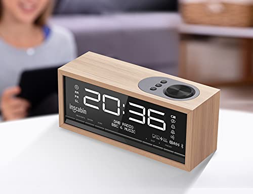 Inscabin C1 DAB/DAB+ FM Digital Radio Alarm Clock with Large Screen/Bluetooth/Portable Wireless Speaker with Bluetooth,Stereo Sound,Beautiful design for Bedroom Kitchen Office (white) - Image 8