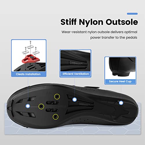 Unisex Cycling Shoes Size 14 Peloton Compatible - Mens Spin Shoes with Look Delta Cleats - Indoor Road Bikes SPD Clips4