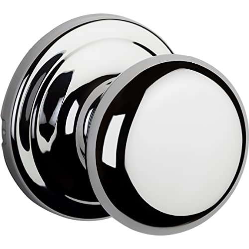 Image of Kwikset Hancock Interior Passage Door Knob, Handle For Closet and Hallway Doors, Non-Locking Doorknob, Polished Chrome