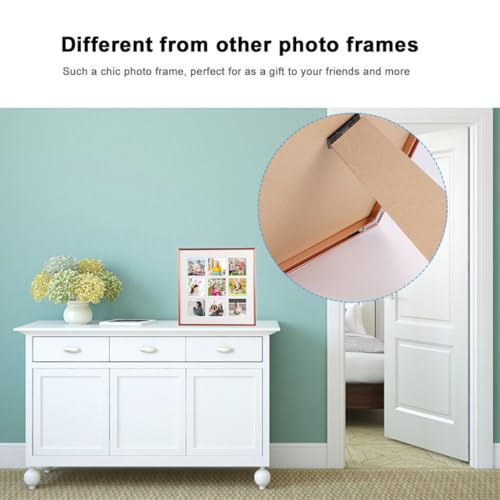 Cadre photo multiple aluminium 9 compartiments Healvian 30x30 cm