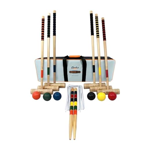 Baden 6-Player Champions Croquet Set with Soft Grip Handles