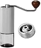 Nuevo molino de café manual Hero con burr cónico de acero inoxidable CNC - ajuste interno, doble rodamiento, para prensa francesa, regalo (plata) 1