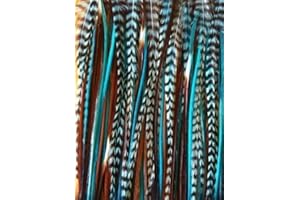 Genuine Grizzly & Browns Feather Hair Extensions, Turquoise, 6"-10"