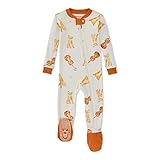 Burt's Bees Baby Baby Girls Pajamas, Zip Front Non-Slip Footed Sleeper Pjs, 100% Organic Cotton, Cat...
