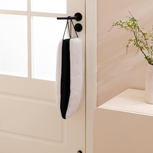 Image of Sunolga Door Draft Stopper Blocks Hot and Cold Air with Removable Washable Cover for Bottom of Door, All-Season Seal for Noise, Wind, Dust, Door Sweep for Gaps Up to 3 inch, Home Essentials, 38 inch, White