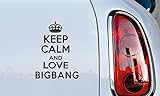 Bigbang Crown Keep Calm Car Vinyl Sticker Decal Bumper Sticker for Auto Cars Trucks Windshield Custom Walls Windows Ipad MacBook Laptop Home and More (Black)