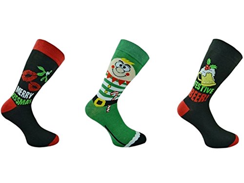 3 paia di calzini natalizi divertenti da uomo, taglia 3945, ottima idea regalo