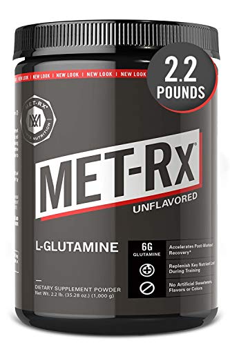 MET-Rx L-Glutamine Powder, 1000g, Post-Workout Amino Acid Nutritional Supplement, Add to Workout Recovery Protein Shakes & Nutritional Shakes