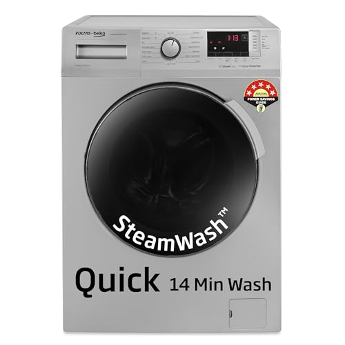 Voltas Beko, A Tata Product 8 Kg 5 Star Inverter Quick wash Fully-Automatic Front Loading Washing Machine (2023 Model, WFL8012B7JVBKA/GXV,...