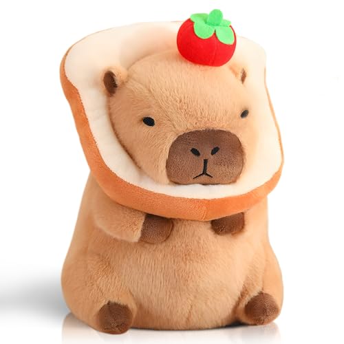 NXNYNZ Cute Capybara Plush Kawaii Soft Capybara Plush Doll Pillow with Bread Capybara Stuffed Aniamls Toys for Girls Kids Adults Birthdays Valentines Gift (Kawaii Capibara Stuffed Aniamls Toys)