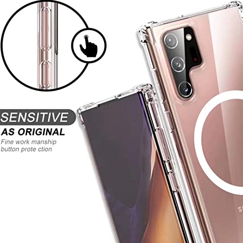 PingGoo Clear Magnetic Phone Case for Samsung Galaxy S21 FE Compatible with MagSafe, Soft Silicone TPU Bumper Cover Slim Fit Hard Back Shockproof Anti-Yellow Case Cover for Samsung Galaxy S21 FE - Image 4