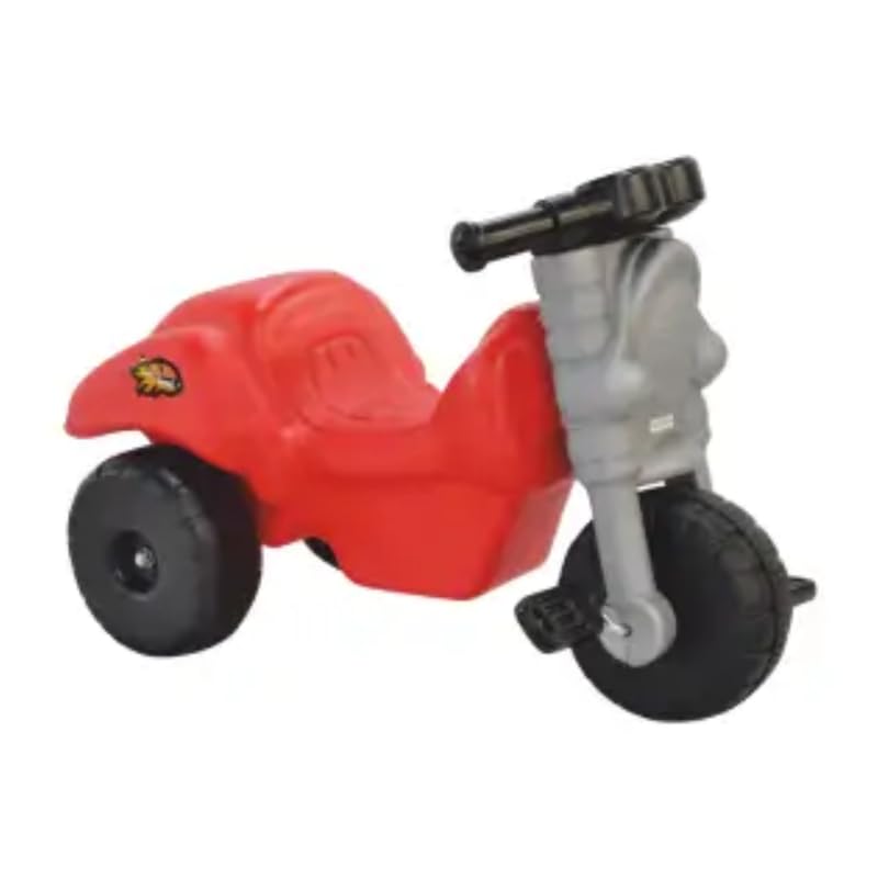 Image of Little Fingers Kids Ride-on Tricycle - Sturdy No-Pedal Push Bike for Toddlers Age 1 to 3 Years - Indoor Outdoor Balance Ride Toy with Easy-Grip Handle & Durable Wheels