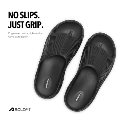 Image of Boldfit Sliders for Man, Stylish PU Strap Slippers for Men,Cushioned Eva Footbed Flip Flops & Anti-Slip Chappal, Lightweight, Durable & Supportive Slider for Everyday Wear