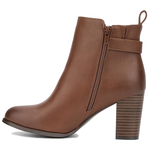 NY & C Womens Angie Bootie Booties, Round Boots, Fabric Lining, Block Heel Thermoplastic Rubber Outsole3