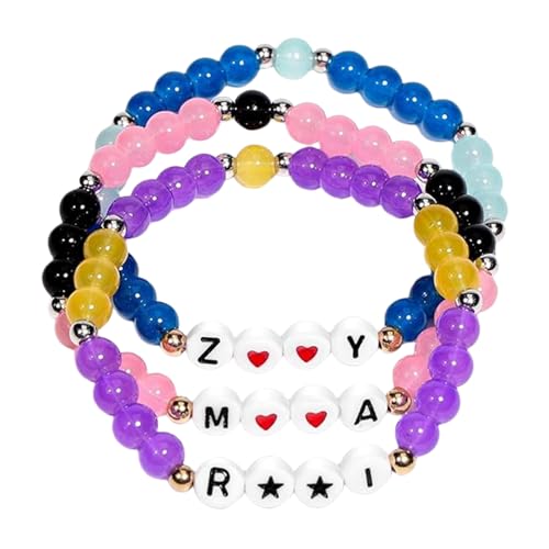 MUNSKT K Pops DemOn Singer Hunters Merch Inspired Bracelets,3PCS Korea Pop Girl Bracelets Merch Set,Stackable Stretch Bracelets Beaded Bracelet Jewelry Accessories Gifts for Fans