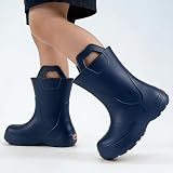 Weishuo Dziecięce buty przeciwdeszczowe, lekkie, EVA, antypoślizgowe, wodoodporne kalosze dla małych dzieci i małych dzieci, łatwe zakładanie i zdejmowanie z uchwytami, buty kałużowe do przedszkola (1