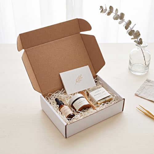 Image of HORLIMER 9x6x2 Shipping Boxes Set of 60, White Corrugated Cardboard Mailer Box for Packing Small Business