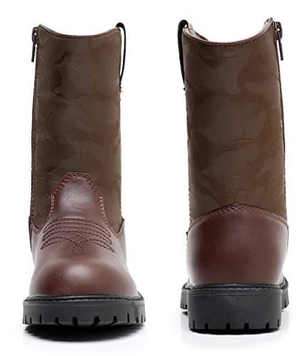 Apakowa Kids Boys Cowgirl Cowboy Western Boots With Side Zipper thumb #1