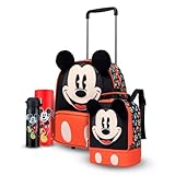 Kit Mochila Estojo Lancheira Garrafa 480ML Mickey Mouse Disney Infantil