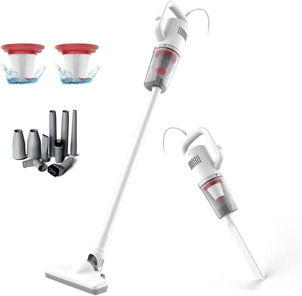 Aspiradora de palo, aspiradora de mano con cable, mini escoba eléctrica para pelo de mascotas, suelos de madera dura, limpieza de alfombras (cable