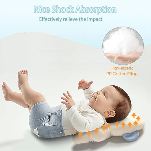 Image of Baby Head Protector Backpack, Toddler Baby Head Protection Backpack with Baby Knee Pads Alarm Function for Walking & Crawling, Soft, Breathable and Wearing Safety Baby Head Protector (Yellow Chick)