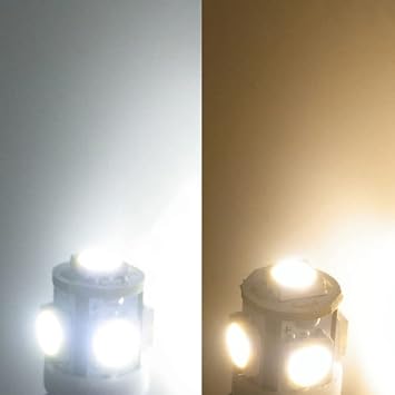 10pcs E10 3V Cold White LED Bulbs Light Lamps 5SMD 0.5W 50LM (Cold White, 3V)