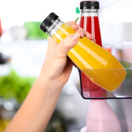 TOMNK 32pcs 12oz Juice Bottles, Empty Plastic Juicing Bottles with Caps, Cone Reusable Clear Bulk Beverage Containers for Juicing, Drinking, Milkshake, Tea and Other Beverages by TOMNK - Used condition - Image 6