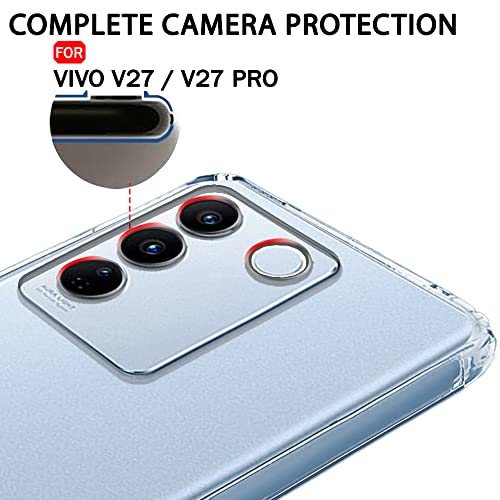 Image of TheGiftKart Back Cover Soft Case for Vivo V27 / V27 PRO 5G | Best Camera Protection | Inbuilt Dust Plugs & Anti-Slip Grip | Ultra Clear Slim Back Cover Case (Silicone | Transparent)