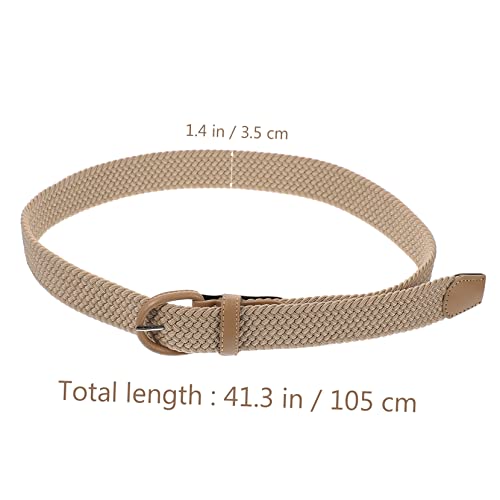 Elastic Woven Waist Belt for Men and Women Stretchy Casual Braided Fabric Belt Fit Stylish Waistband for Jeans and Sweaters Beige Unisex Fashion Accessory2
