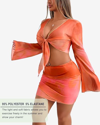 Image of Two Piece Skirt Set Shirt and Skirt Set for Women Going Out Sets Club Outfits Cute 2 Piece Sets Sexy Rave Mini Skirt