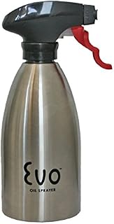 Evo Oil Sprayer Bottle, Non-Aerosol for Olive Oil and Cooking Oils, Stainless Steel