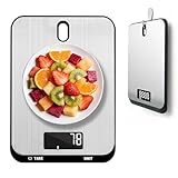 QL Bilancia da Cucina Digitale,Funzione Tare 10kg/1g,Bilancia Alimenti,Pesa Cibo/Liquidi,Piattaforma in Acciaio Inossidabile per Casa,Nero.