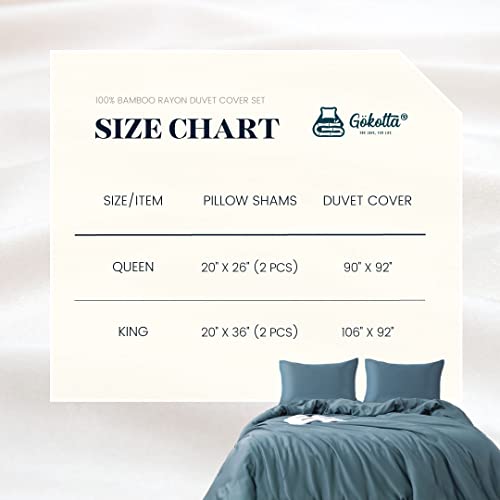 Gokotta Duvet Cover King Size, Rayon Made From Bamboo, Soft Duvet Cover Set 3 Piece With Button Closure, 1 Duvet Cover 106 X 92 Inches With Corner Ties And 2 Envelope Pillow Cases(Blue, King) #TOP6
