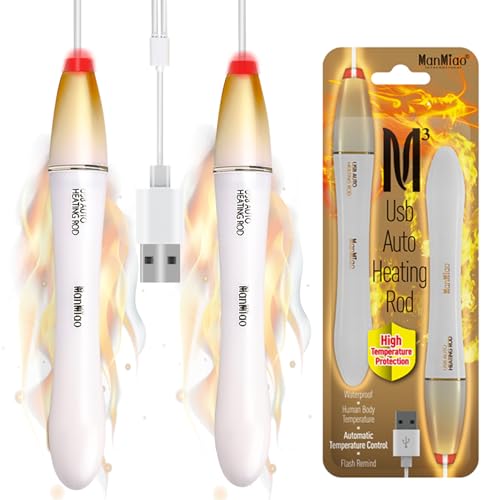 Image of Dual Head Heating Stick LED Indicator Light Heating Stick USB Hand Warmer 42℃ Automatic Control Fast Heating Portable Carrying Outdoor Heating Tea /Coffee /Water, 2 Heaters Combined into 1 Cord