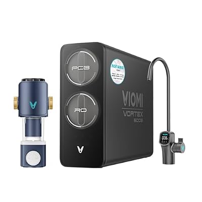 VIOMI V6 Pro Reverse Osmosis System and 40 Micron Spin Down Sediment Filter Bundle, Whole House Water Filtration System for City Water