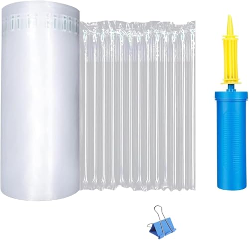 Große Luftpolsterfolie zum Verpacken, 40 cm x 30 m, aufblasbare Luftkissen für den Versand mit Handluftpumpe
