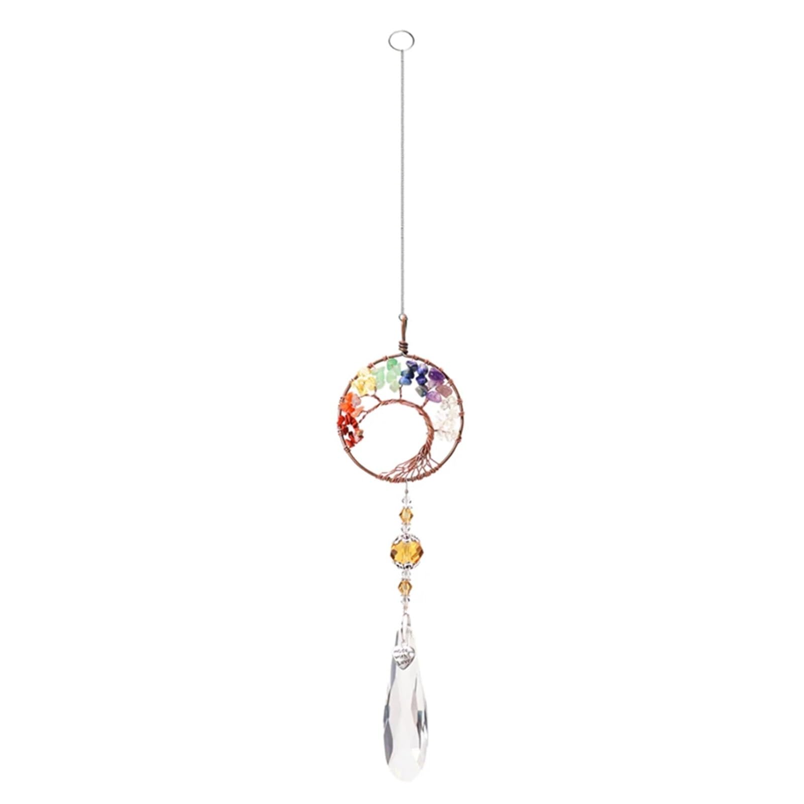 Outdoor Wind Chimes Crystal Wind Chime Hanging Pendant Crafts Chain Window Ornaments Home Garden Decor(Color-03)
