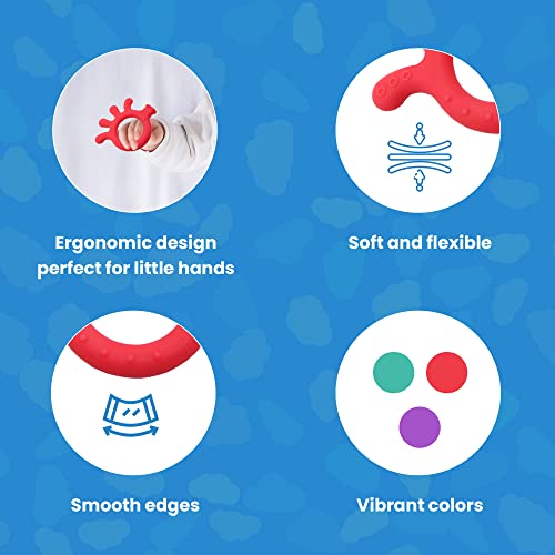 Image of Gadgetime USA Silicone Baby Finger Teether Toy - Handheld Teething Relief Toy for Babies, Toddlers, Infants, Girls & Boys - Baby Chew Toy - Stimulating & Soft Soothing Chew Toys - BPA Free