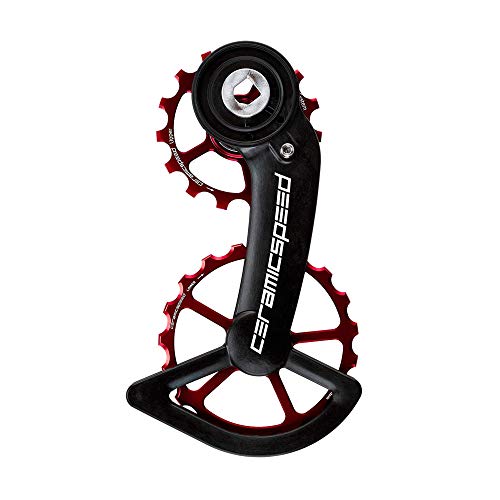 CeramicSpeed Accessorio Gabbia Cambio OSPW con pulegge Carbonio 12 velocità Rosso Red/Force AXS Unisex Adulto, Sandali Adventure Seeker, Punta Chiusa-T-Bambini, Standard