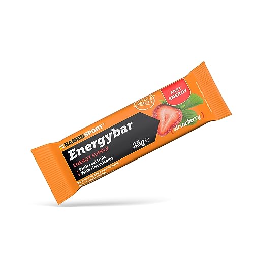 NAMEDSPORT> EnergyBar, Tasty Carbohydrate-Flavoured Energy Bar, mit Reis-Crispies und Fruchtpüree, Ideal vor und während sportlicher Aktivitäten, Brand of Italy, Box mit 12 Stück.