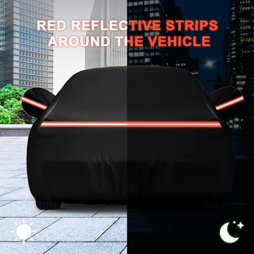 Image of QUNSUNUS Waterproof Car Cover for Chevelle Malibu SS Sedan /Coupe 1964-1972, Outdoor Car Cover with Zipper, Full Exterior Car Covers for Automobiles All Weather with Wind, Sun, UV and Dust Protection