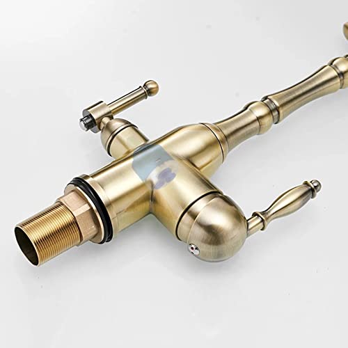 Générique Robinet Filtre à Eau 3 Voies, mitigeur 3 en 1 avec Bec pivotant pour Une Eau Potable Pure, Double poignée, Finition chromée, système de Filtration d'eau pour évier de Cuisine, KeYJ