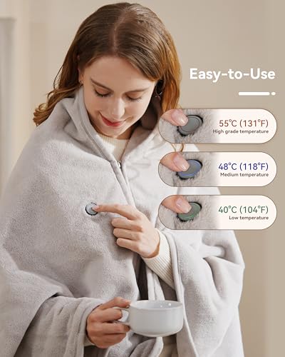 Image of Zireot Cordless Heated Blanket with Battery Pack,Battery Operated Heated Throw,USB Rechargeable Heated Blankets