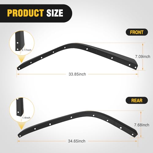 Image of Nilight Fender Flares Extensions Set Compatible with 2020 2021 2022 2023 2024 2025 2026 Gladiator JT Mojave & Rubicon (Only for High Wheel Arches) Off-Road Widened Front Rear Flat 4 PCS