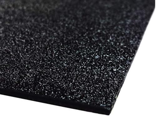 ABS Plastic Sheet One Side Smooth Other Side Haircell Textured Rigid for Craft, Thermoforming, Signage & Displays Choose Size, Color and Thickness (Black - 1/4", 12" x 12")