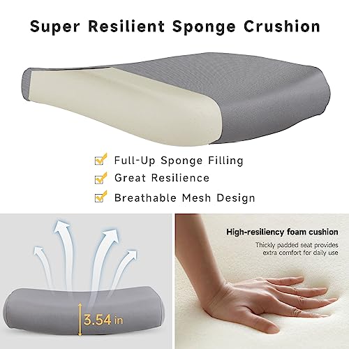 Dripex Ergonomic Office Chair, High Back Desk Chair, Computer Mesh Chair With Lumbar Support, Adjustable Headrest & 2D Armrest, 90°-135°Tilt Function, 360° Swivel Home Office Task Chair, White #TOP6