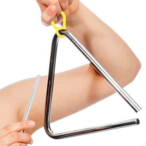 Set de 10 Baquetas de Percusión y Triángulos de Hierro con Mango de Plástico, Herramienta Manual para Instrumentos Musicales, Accesorios para Baterías y Percusión miniatura 3