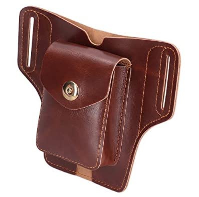 Gürtel Zigarettenetui, Gürtel Zigarettenetui Mode Aussehen Schöne Praktische Weiche PU Handytasche für Telefon Zigarette(Braun) Cover